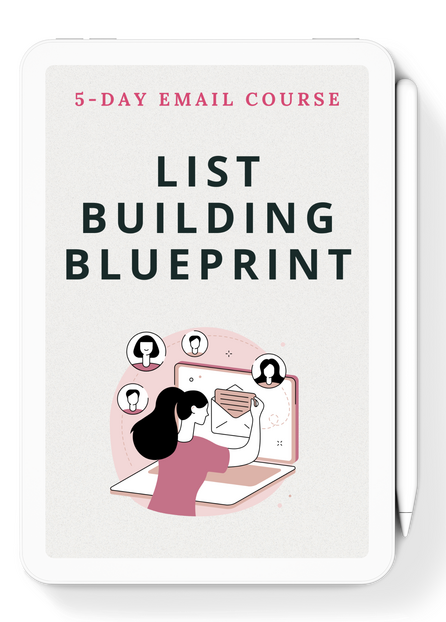 tablet mockup for list building email course